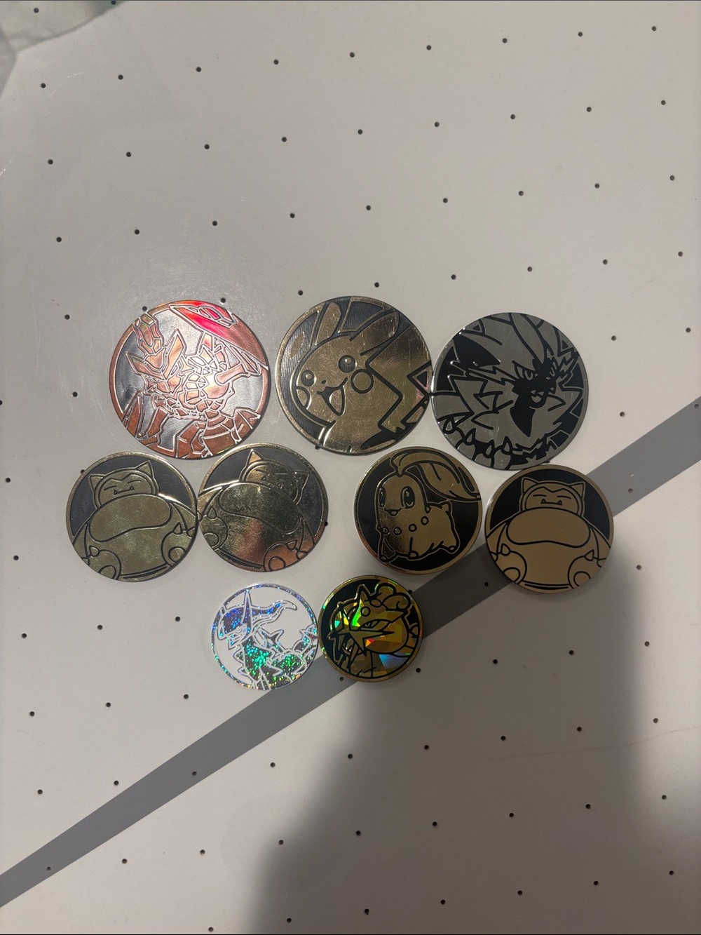 Pokemon Holographic Yellow Silver Black Orange Collectible Tokens